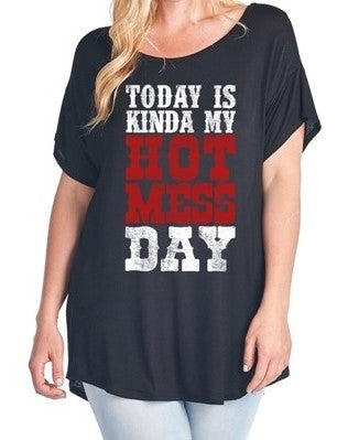 PLUS Hot Mess Graphic Tee - gkbrandclothing