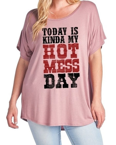 PLUS Hot Mess Graphic Tee - gkbrandclothing