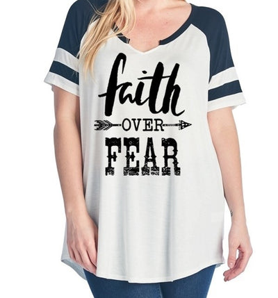 PLUS Faith Over Fear Graphic Tee - gkbrandclothing