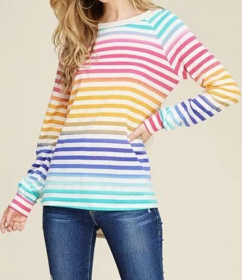 Striped Multi-Colored Knit Top - gkbrandclothing