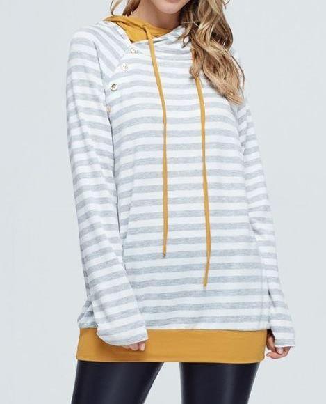 Striped Knit Hoodie - gkbrandclothing