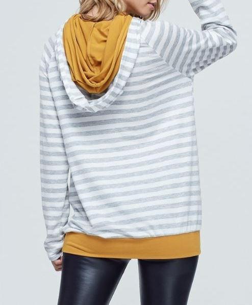 Striped Knit Hoodie - gkbrandclothing