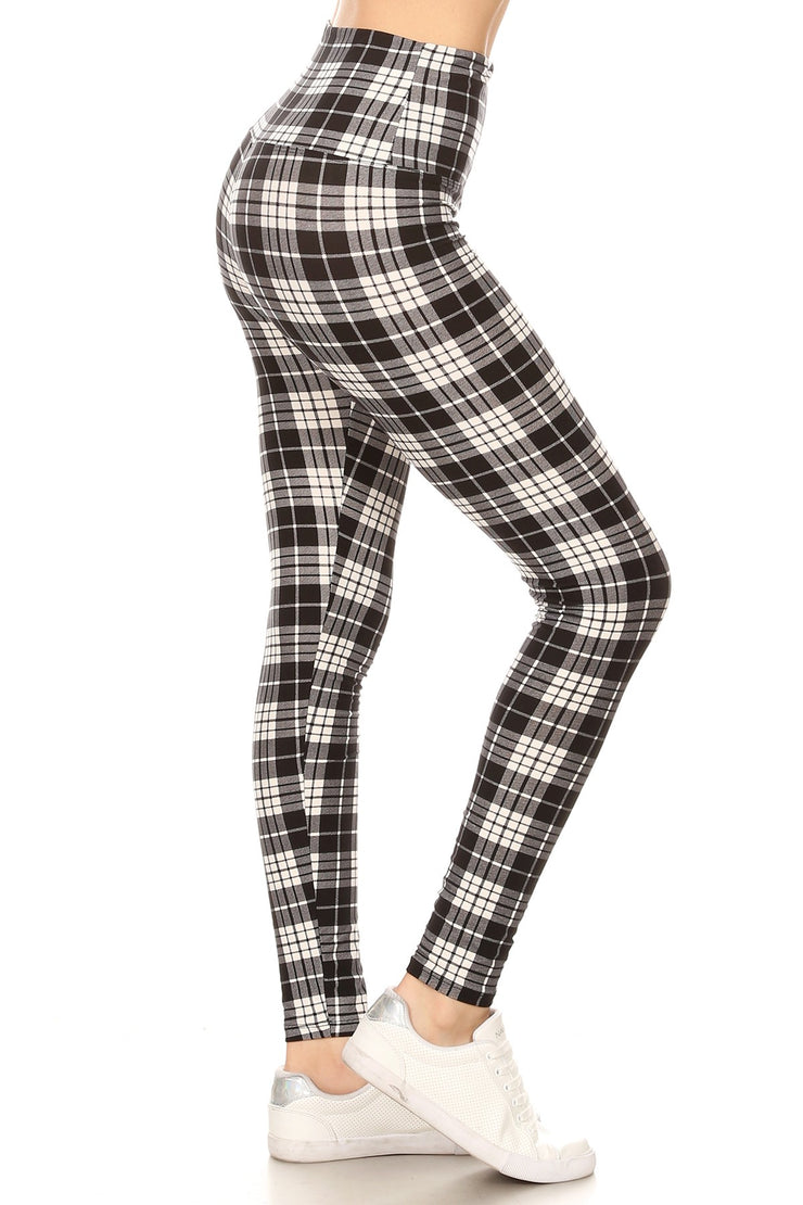 Black Checkered Leggings - gkbrandclothing