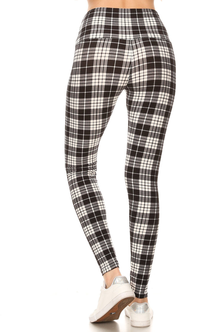 PLUS Black Checkered Leggings - gkbrandclothing