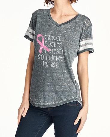 Kicked Cancer Graphic Top - gkbrandclothing