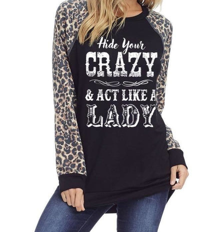 Crazy Lady Graphic Top - gkbrandclothing