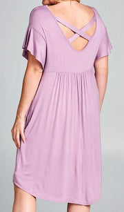 PLUS - Jersey Babydoll Dress - gkbrandclothing