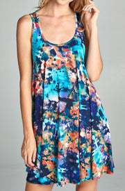 Multi Tye Dye Tank Dress - gkbrandclothing