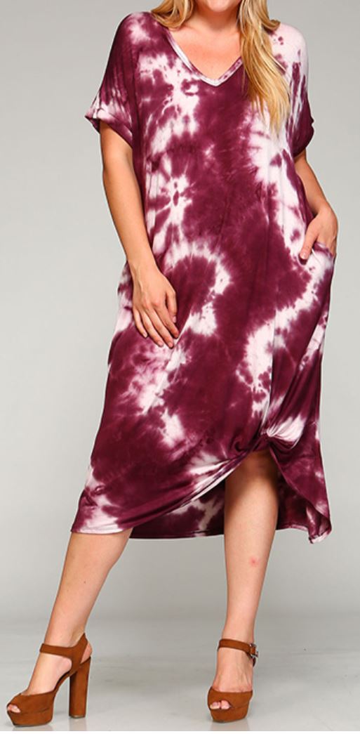 PLUS - Tye Dye Twist Dress - gkbrandclothing