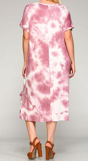 PLUS - Tye Dye Twist Dress - gkbrandclothing