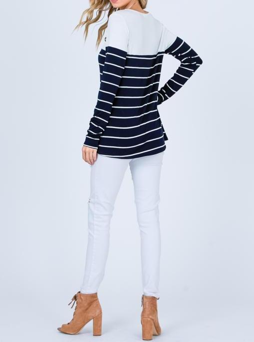 Striped Long Sleeve Tee - gkbrandclothing