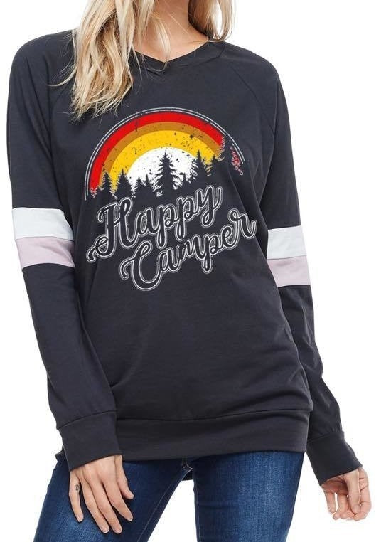 Happy Camper Graphic Top - gkbrandclothing