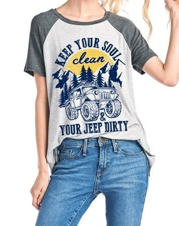 Soul Clean - Jeep Dirty Graphic Tee - gkbrandclothing