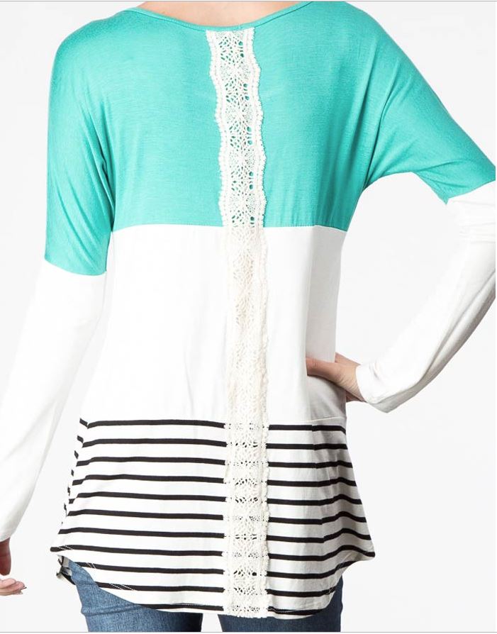 Lace Panel Knit Top - gkbrandclothing