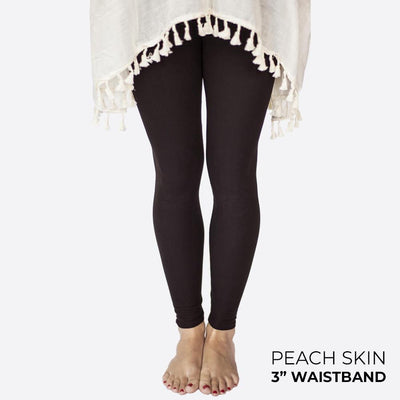 Black Peach Skin Leggings - gkbrandclothing