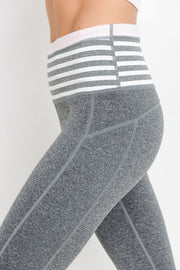 Highwaist Grey Stripe Leggings - gkbrandclothing