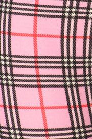 Pink Checkered Print Leggings - gkbrandclothing