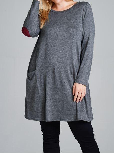 French Terry Back Button Tunic - gkbrandclothing