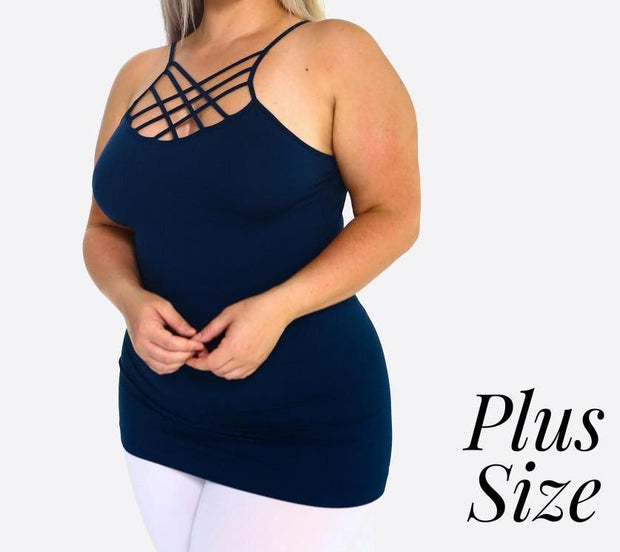 Criss Cross Tank - Curvy/Plus - gkbrandclothing