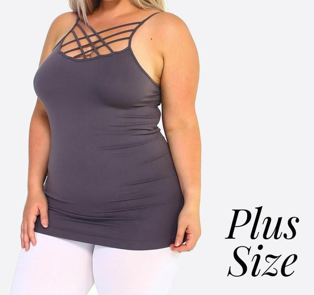 Criss Cross Tank - Curvy/Plus - gkbrandclothing