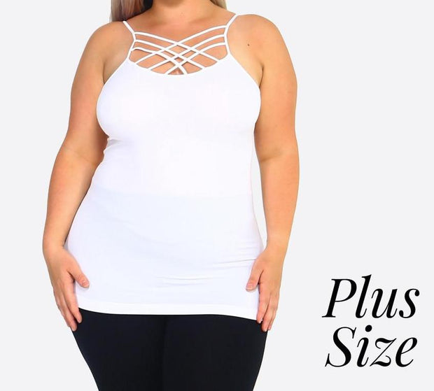 Criss Cross Tank - Curvy/Plus - gkbrandclothing