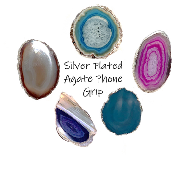 Silver Plated Agate Phone Grip - gkbrandclothing