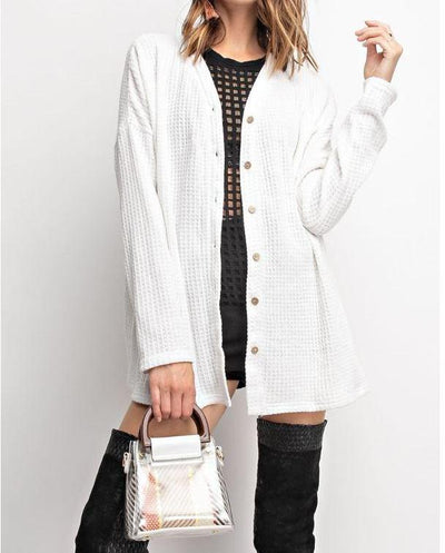 Velvet Waffle Knit Button Down - gkbrandclothing