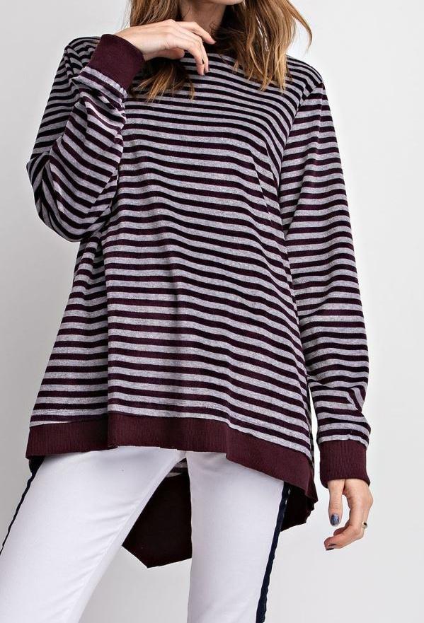 Velvety Stripe Tunic - gkbrandclothing